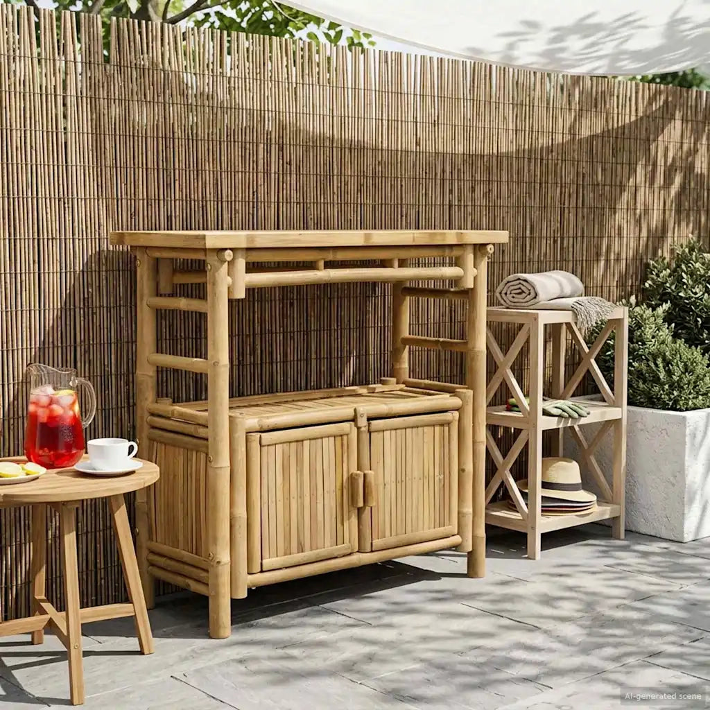 Tavolo consolle con lo scaffale Naturale 80 x 35 x 75 cm Bambù 42028059
