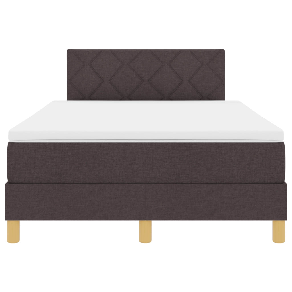 Letto con rete a doghe e materasso marrone scuro 120x200 cm in tessuto