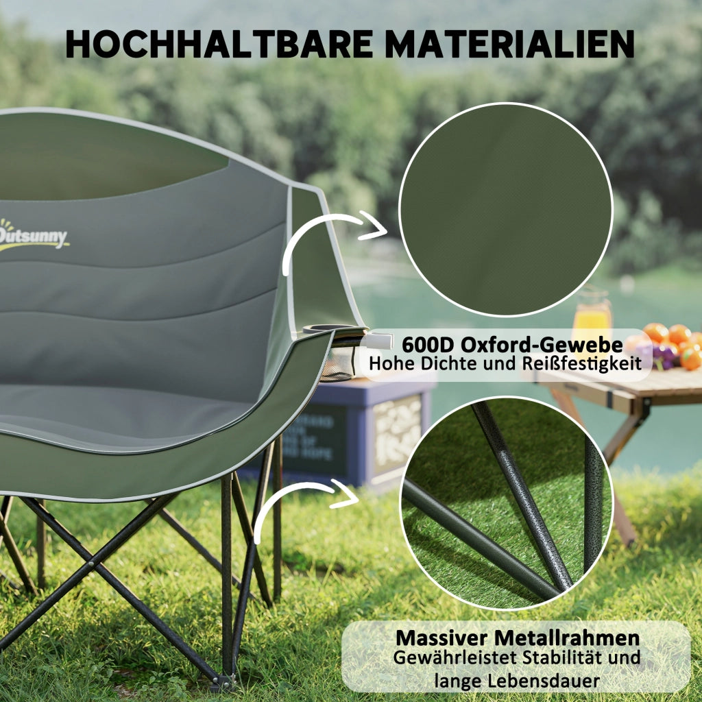 Sedia pieghevole 2 posti con porta bevande e borsa ¨C zephmum ¨C Verde