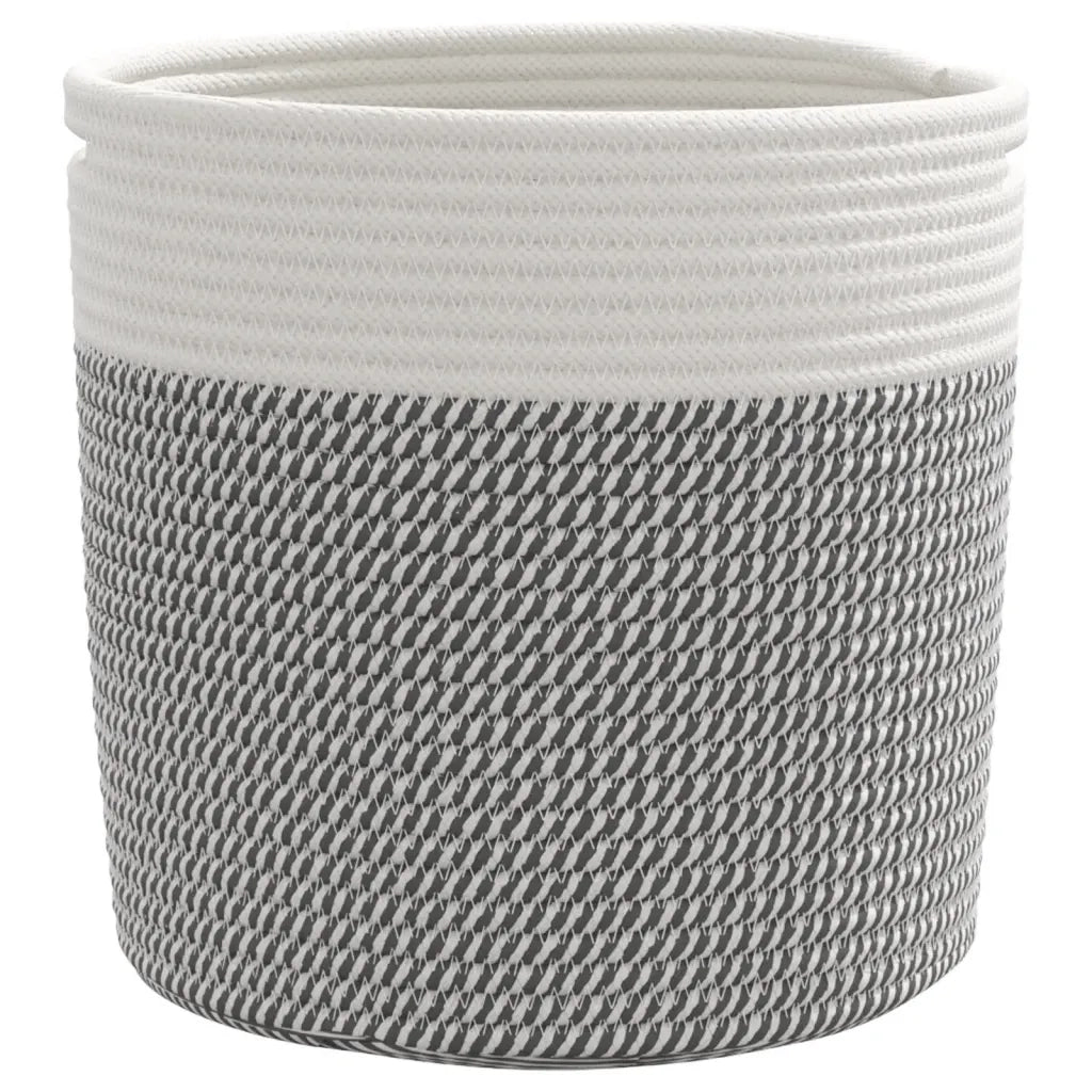 Cestini Portaoggetti 2 pz Grigio e Bianco ?28x28 cm in Cotone CFW3315015