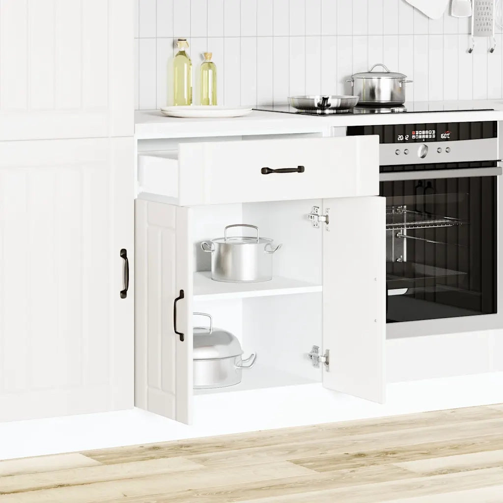 Base da Cucina-Mobile Base da Cucina Lucca Bianco in Legno Multistrato 595225