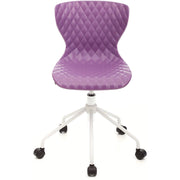 Sedia da Ufficio Girevole con Ruote, Sedia Scrivania Ergonomica per Studio, Cameretta e Smart Working, Poltroncina Viola