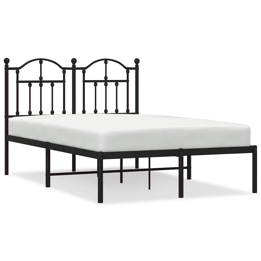 Giroletto con Testiera-Struttura Letto con testiera in Metallo Nero 120x190 cm 495193