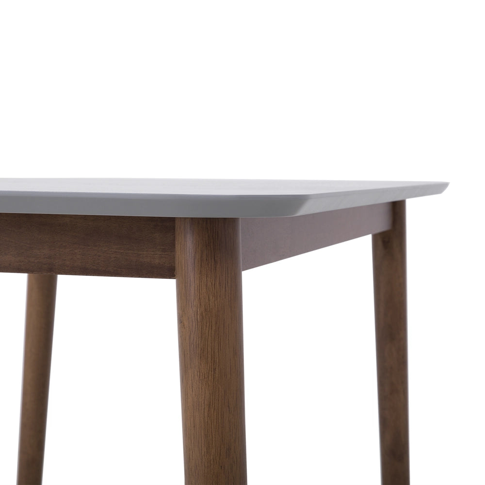 Tavolo da pranzo Piano in MDF grigio 73 x 118 x 77 cm Gambe in legno Tavolo da cucina