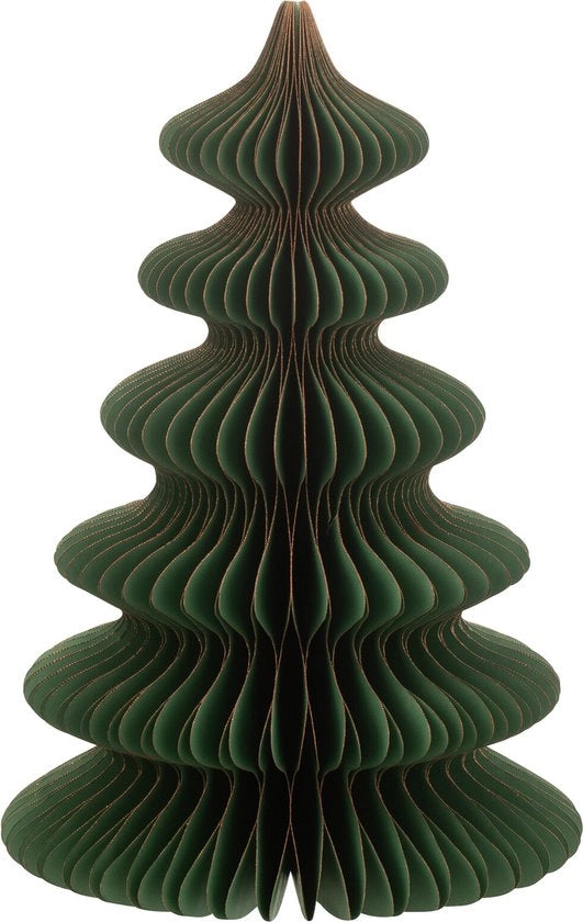 Decorazione di Natale a forma di onda per albero - carta - verde scuro/rossiccio - small