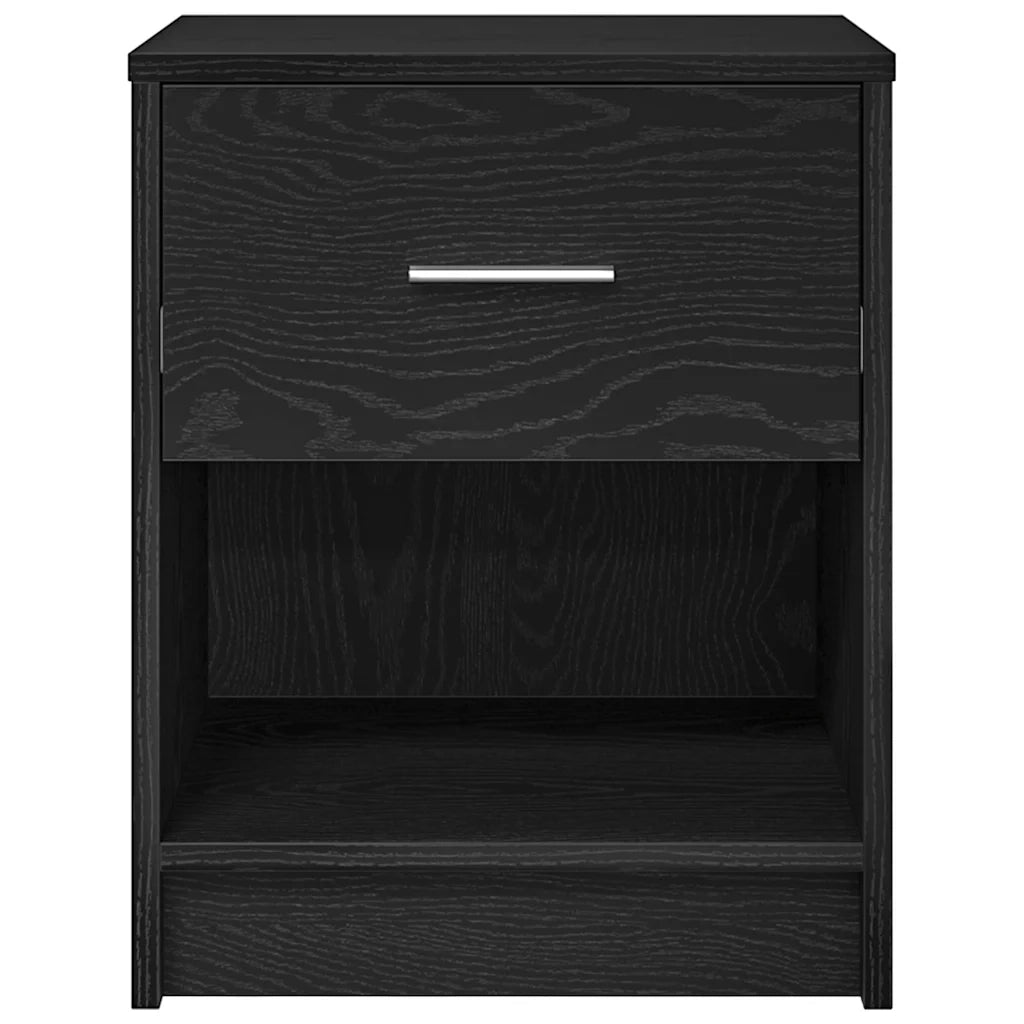 Comodini 2 pz con Cassetto Nero 40x34x50 cm