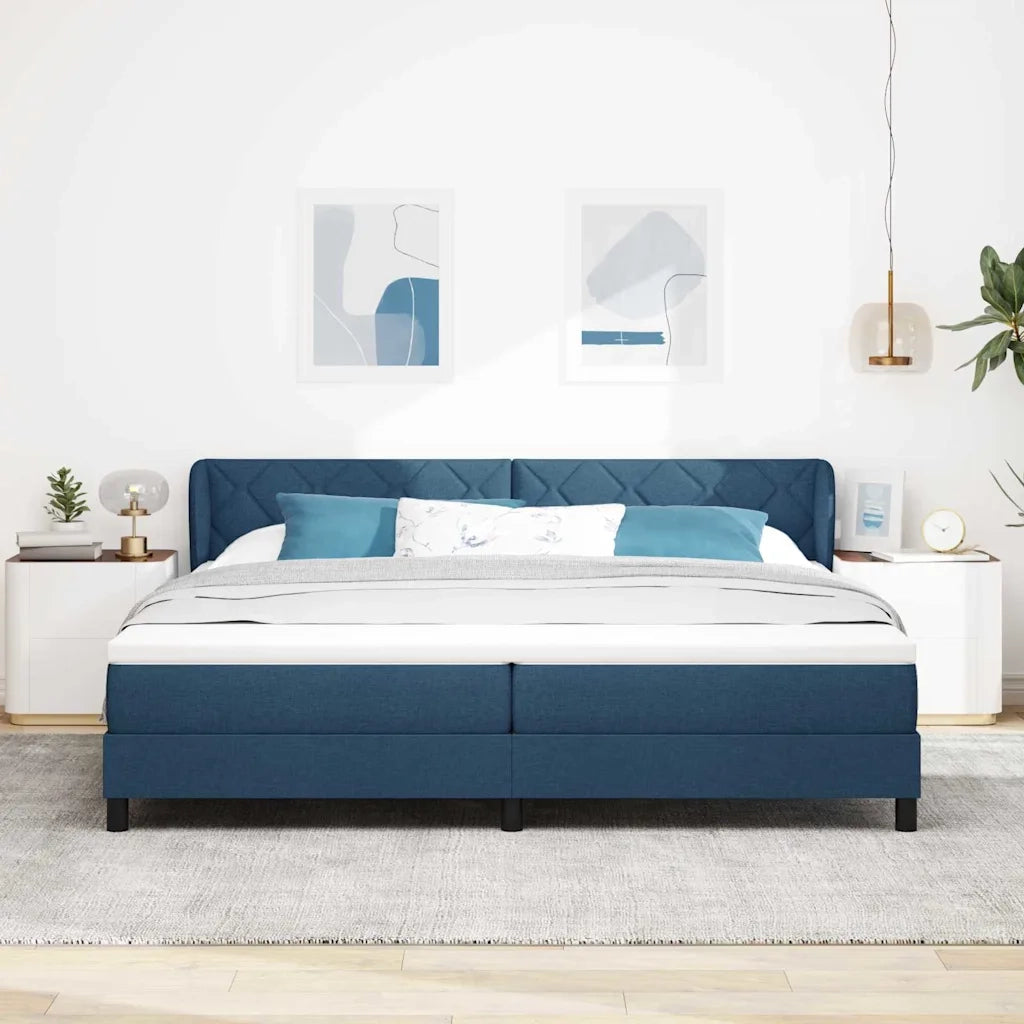 Letto a molle con materasso Blu 200 x 200 cm Tessuto 3340114
