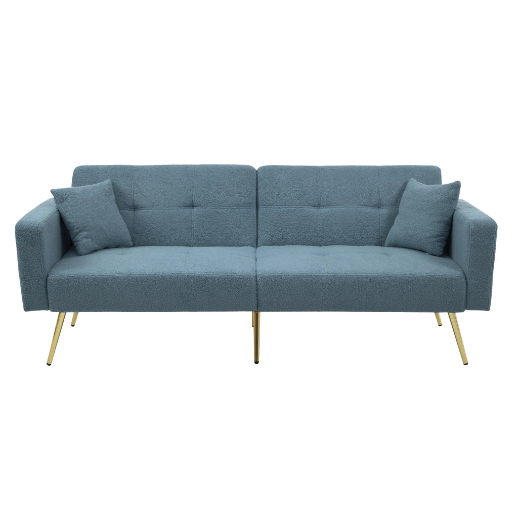 Divano Letto con Contenitore e Cuscini ¨C MINIMAL ¨C Gambe Dorate, Angolo Regolabile
