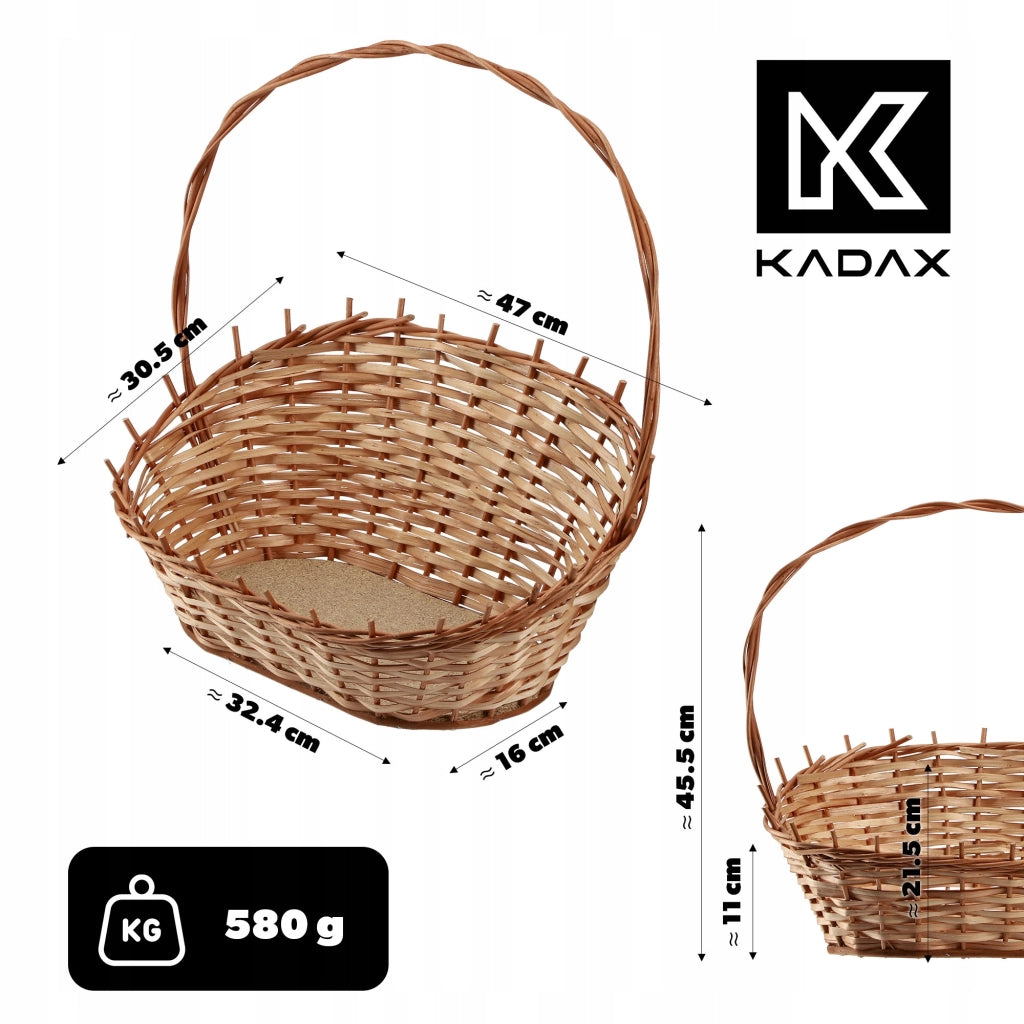 Cesto regalo KADAX in vimini, grande e resistente, per frutta, ideale come regalo di nozze.