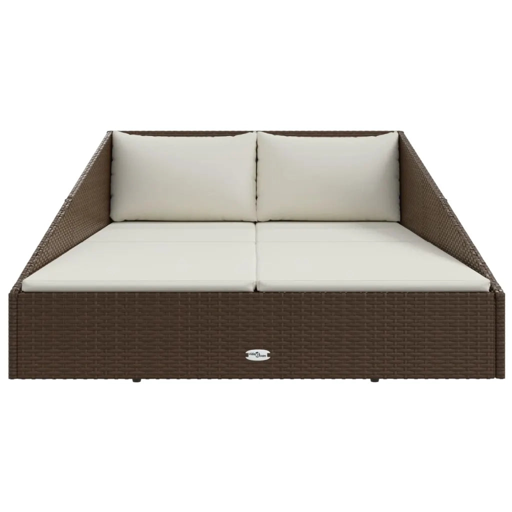 Lettino Prendisole | Sdraio da giardino | Lettino da sole Marrone 201x139 cm in Polyrattan