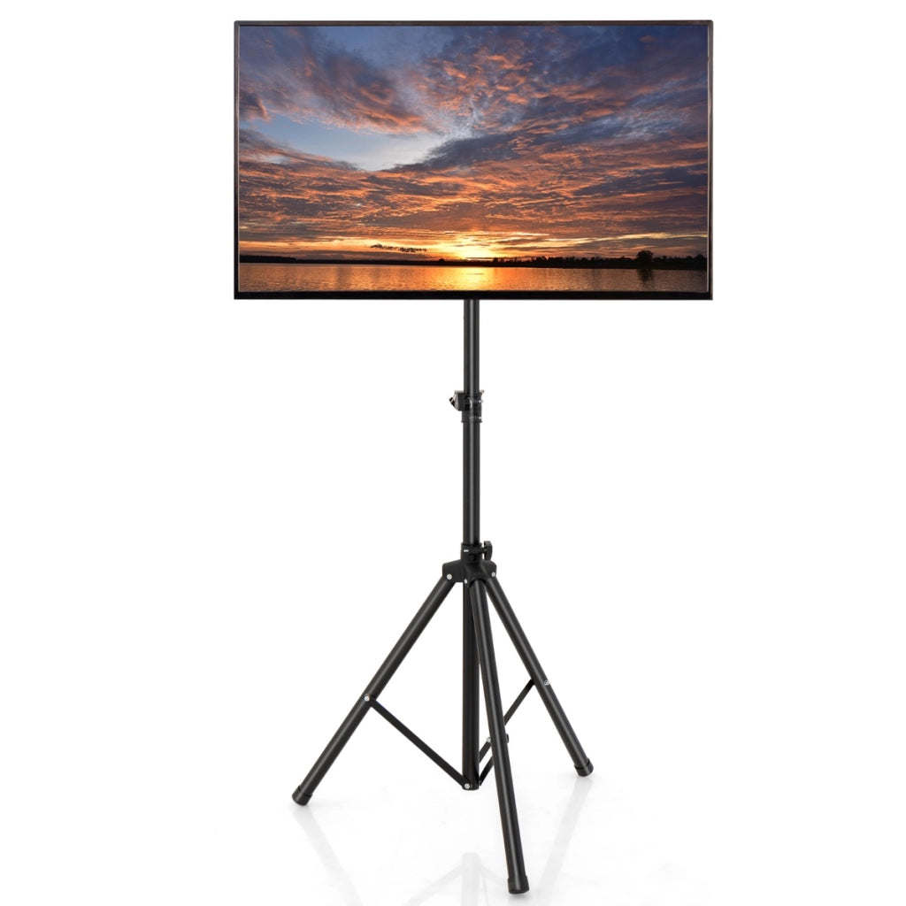 Supporto per TV regolabile in altezza 140-204cm, Treppiede per TV 54-120cm a schermo piatto con portata 35kg-Mobili porta TV
