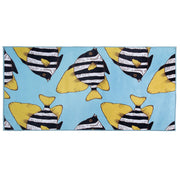 Tappeto tappetino Pesci Stampato Verde e Giallo 80 x 140 cm a pelo corto per Bambini
