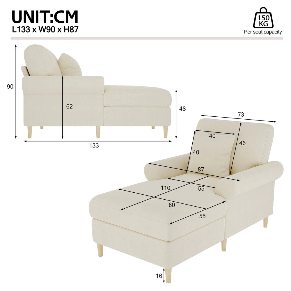Poltrona Relax in Velluto ¨C Minimal ¨C Beige per Soggiorno e Camera da Letto