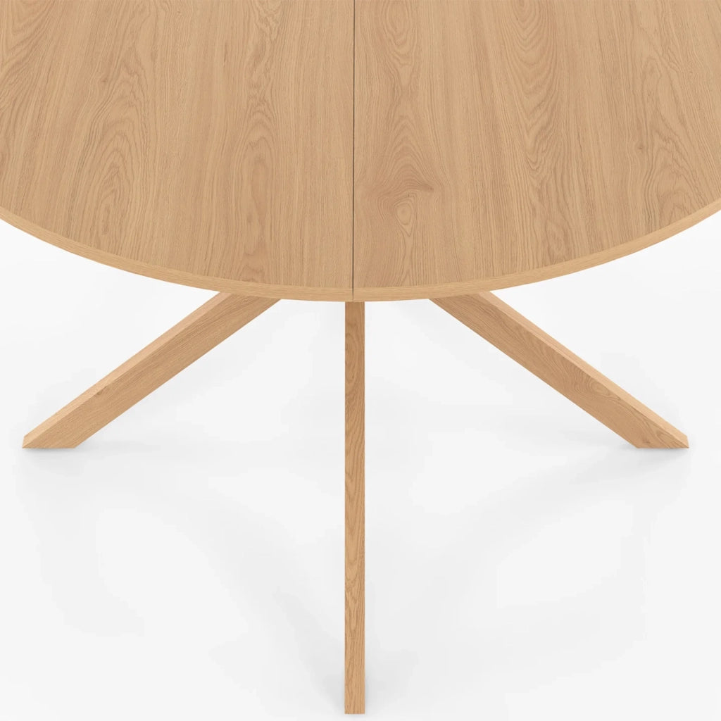 IDMarket - ALIX Tavolo da pranzo rotondo per 6 persone con gamba a ragno effetto faggio 110 cm