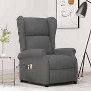 Poltrona Alzapersona Massaggiante in Tessuto Grigio Scuro 289741