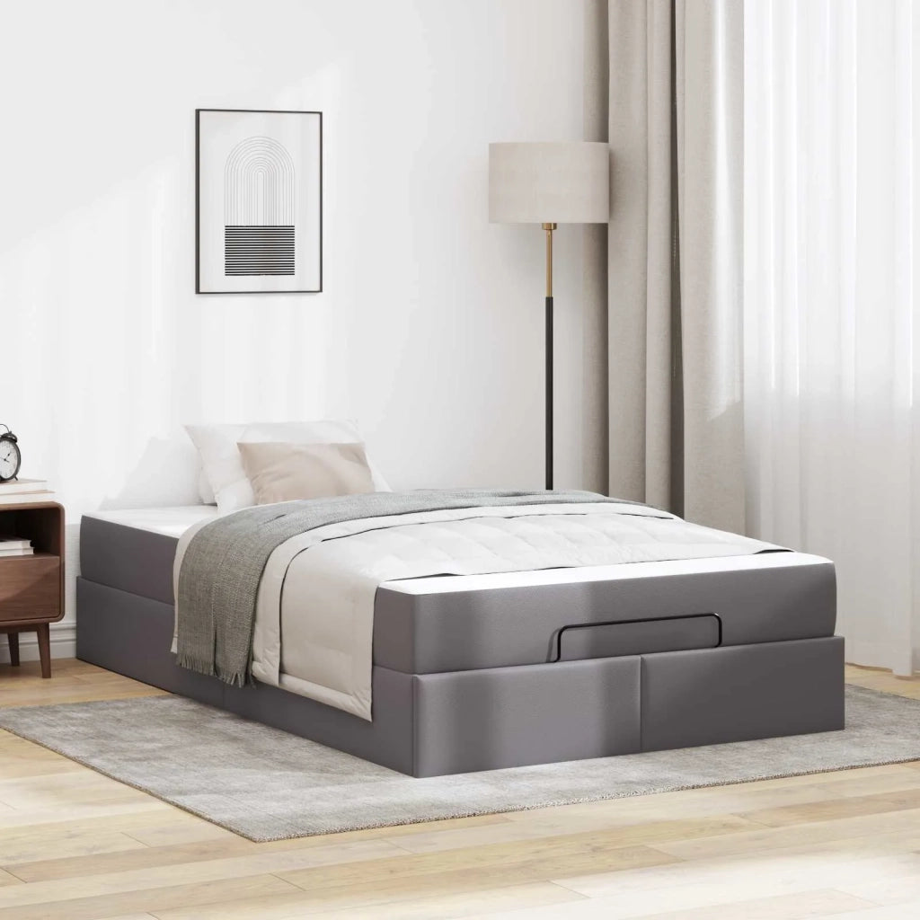Struttura letto con materasso con materasso 2 pcs Grigio PVC
