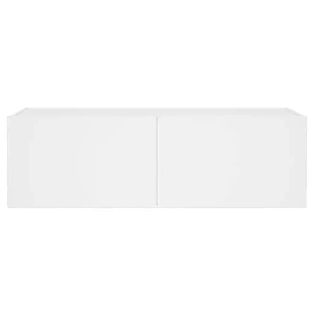 Mobile TV a Parete con Luci LED Bianco 100x35x31 cm 837295
