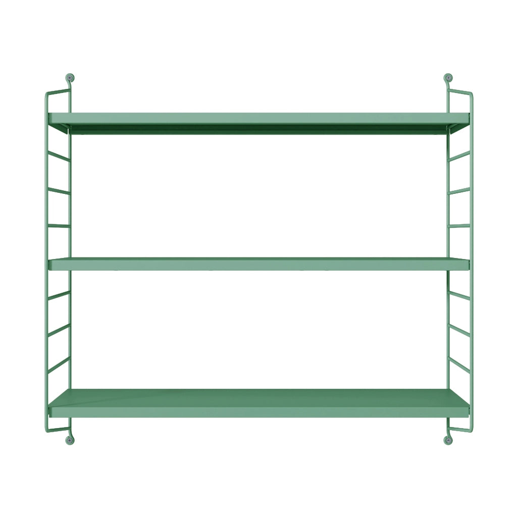 Scaffale da Parete Strängnäs a 3 Ripiani Regolabili 50 x 60 x 15 cm Acciaio Verde Pastello [en.casa]