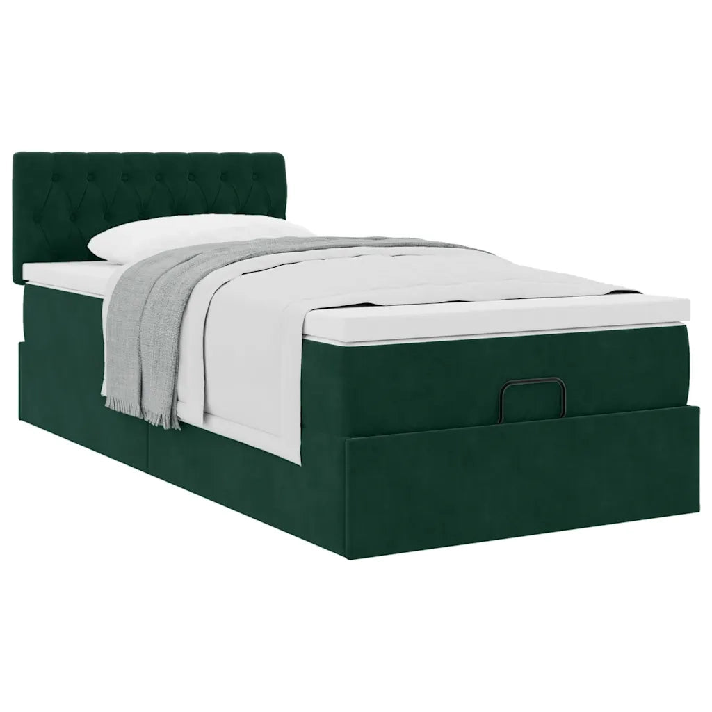 Struttura Letto Pouf con Materasso 80x200 cm Velluto