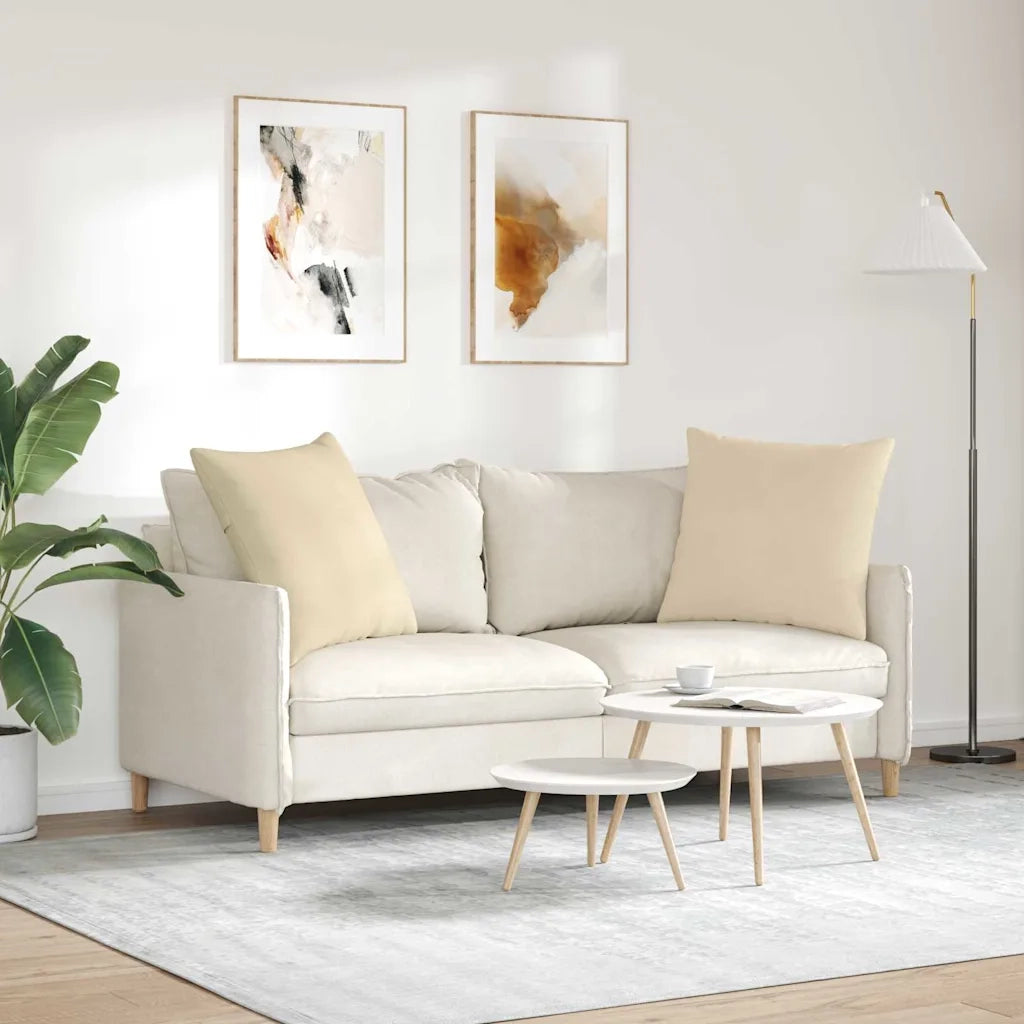 Cuscini da Divano 2 pcs Crema 60 x 60 cm Tessuto