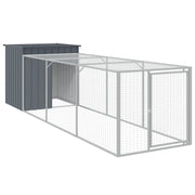 Pollaio con Area Corsa Antracite 110x405x110 cm Acciaio Zincato CFW5728833
