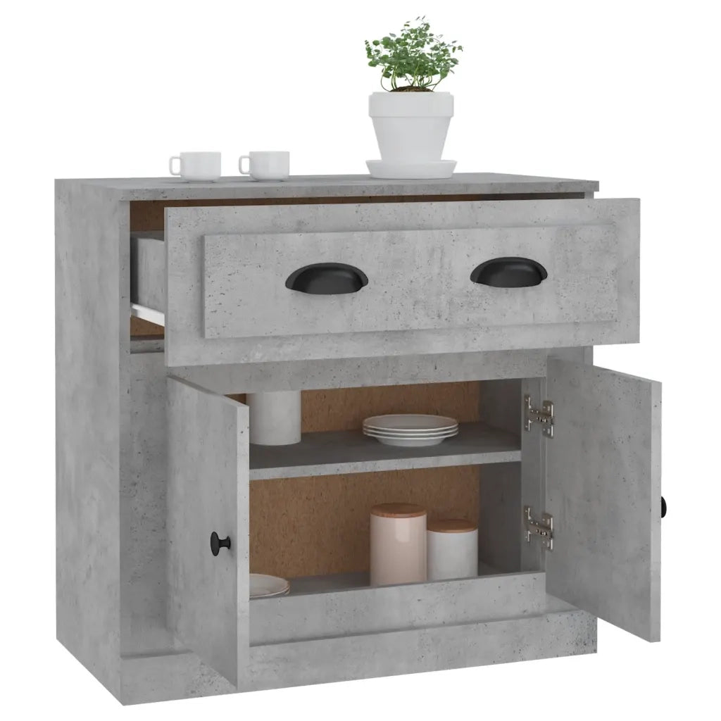 Credenza-Buffet-Armadio da cucina Grigio Cemento 70x35,5x67,5 cm in Legno Multistrato 485993
