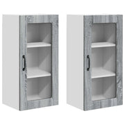 Mobile in vetro da parete LUCCA 2 pcs Grigio Sonoma 884998