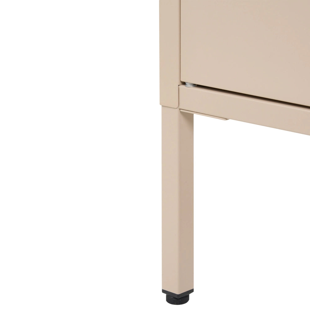 Credenza a 2 ante beige acciaio mobili per ufficio domestico ripiani piedini design industriale