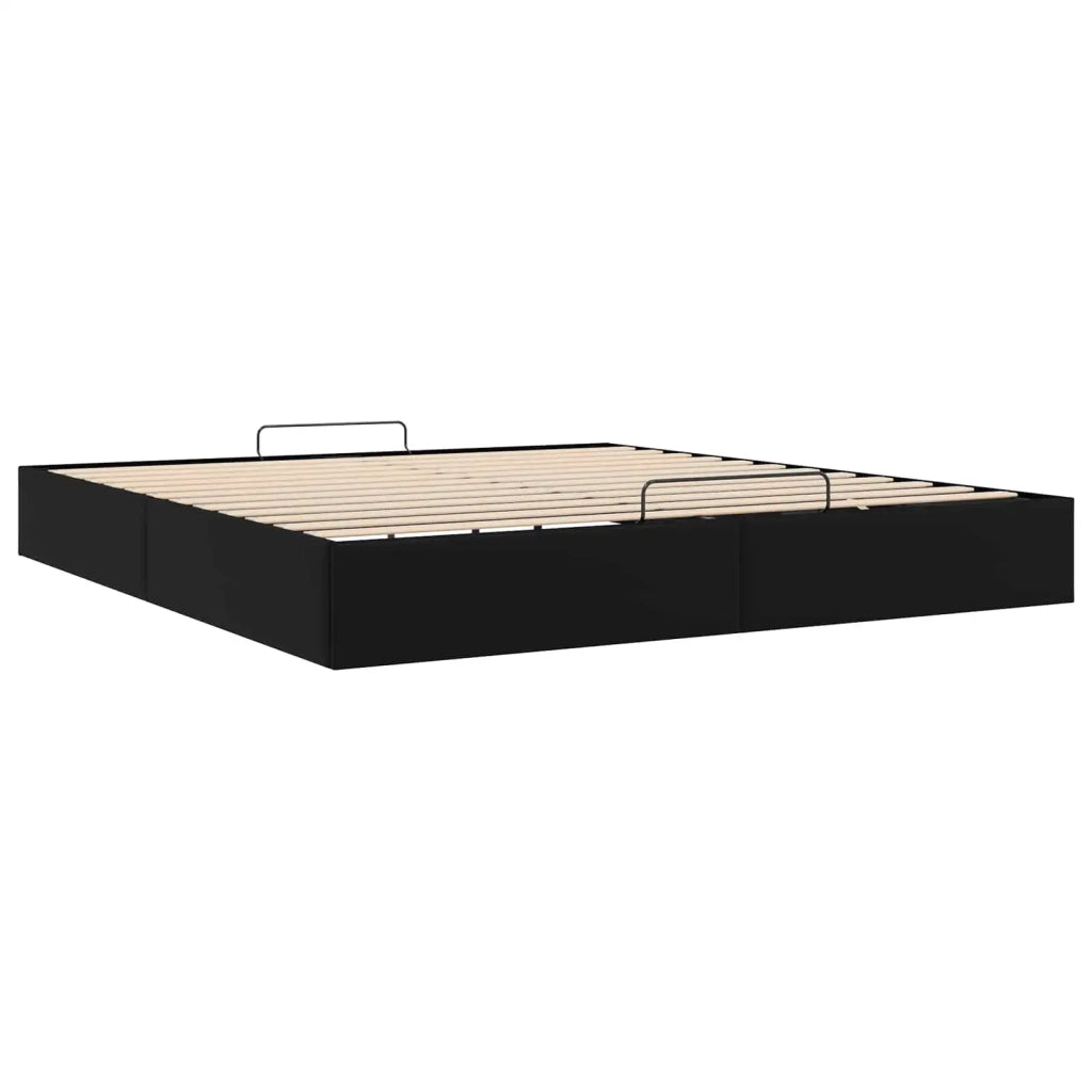 Letto ottomano Nero King size Similpelle 3403066