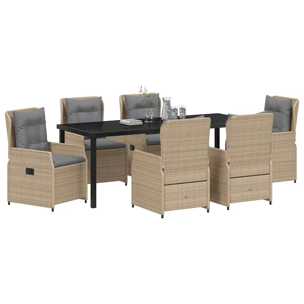 Set da Pranzo per Giardino 7 pcs Beige e Grigio Chiaro 3380965