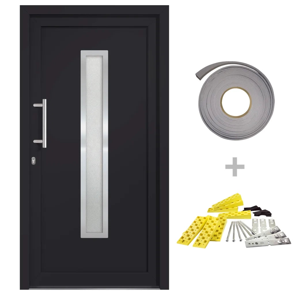 Porta di Ingresso Antracite 98x190 cm 279236