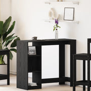 Tavolo da bar con ripiano Nero Rovere 102,5x46x103,5 cm Legno ingegnerizzato