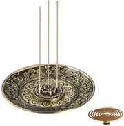 Sostegno per Incenso in Bronzo - Bruciatore di Incenso - 5 Ore di Incenso a Candelino - Materiale Zinco/Latino - Design Sostenibile per Meditazione/Yoga