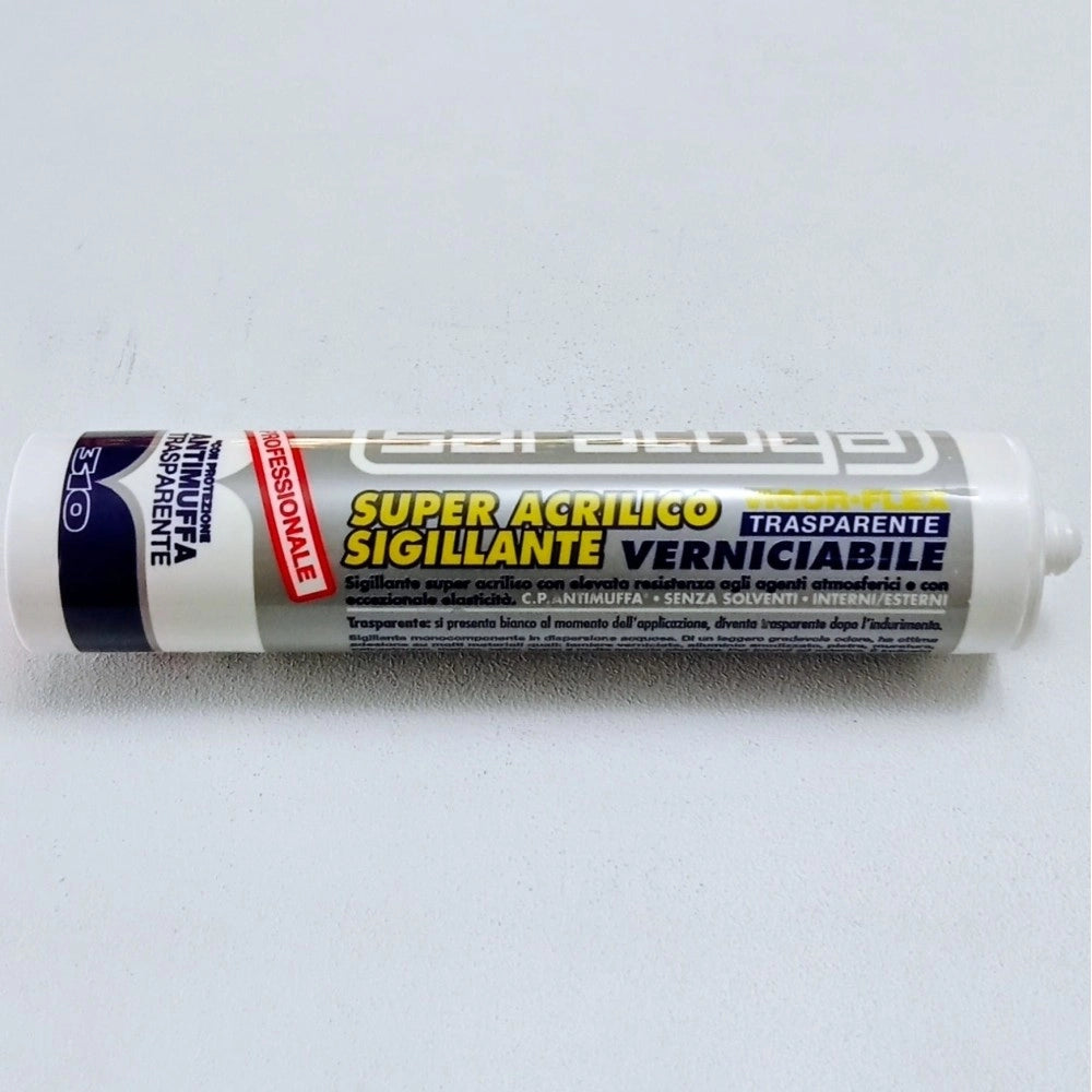Saratoga vigor flex 310ml silicone super sigillante acrilico trasparente per interni ed esterni