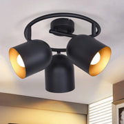 ZMH Faretto da soffitto 3 fiamme nero oro E14 lampada da soffitto girevole 350° soggiorno