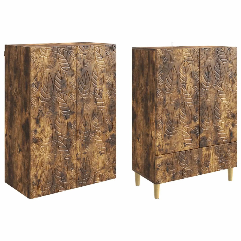 Set di armadi 2 pcs Rovere Fumo Legno ingegnerizzato
