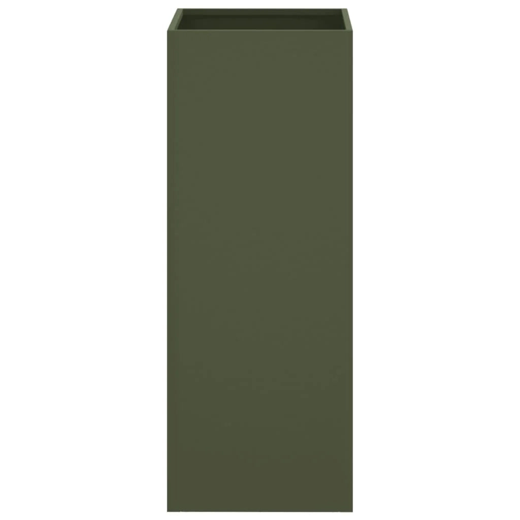 Fioriera rialzata color oliva per piante fiori e patio/giardino 32 x 29 x 75 cm acciaio verde 02_0038693