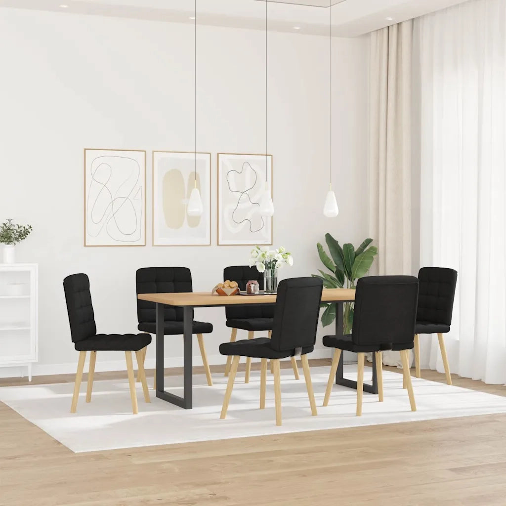 Sedie da Pranzo 6 pz Nere in Tessuto 3315463