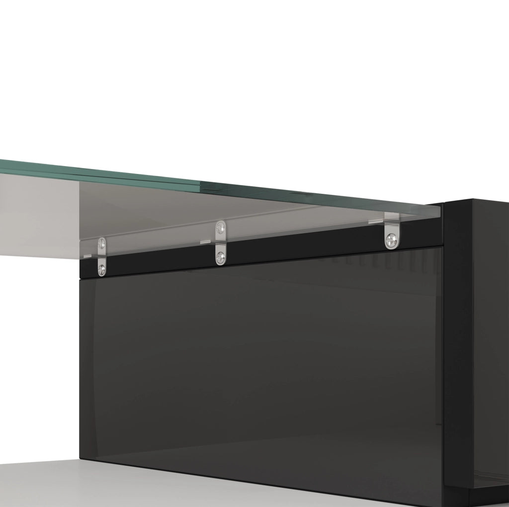 Mobile TV 145x30x51 cm con illuminazione LED multicolore e ampio spazio contenitivo