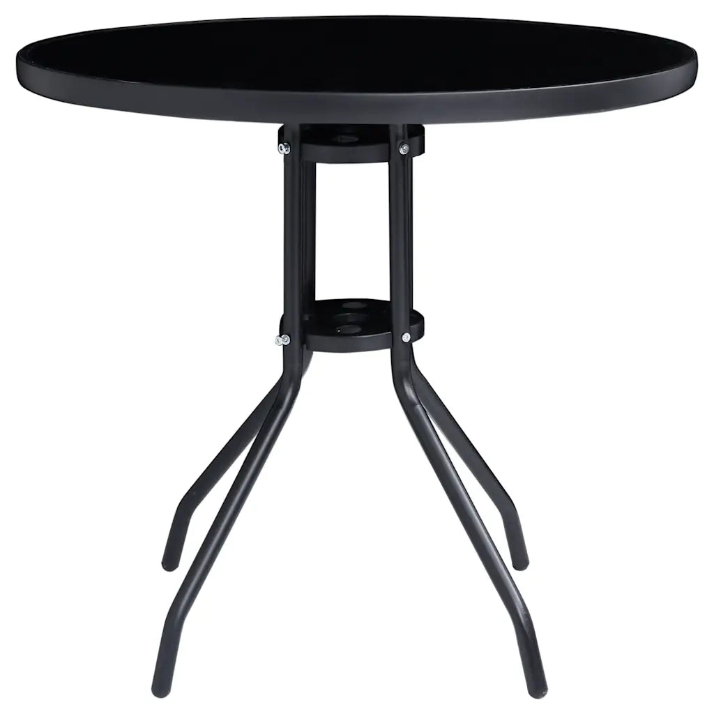 Set Mobili Pranzo per Giardino 5 pz | Set Salotto da Giardino in Alluminio Textilene Nero