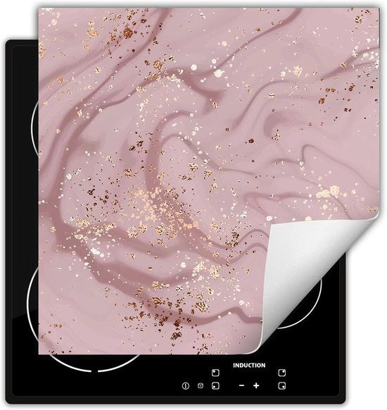 Induttore Cucina Protezione - Piastra di Protezione Antiscivolo 50x52 cm - Marmo Rosa