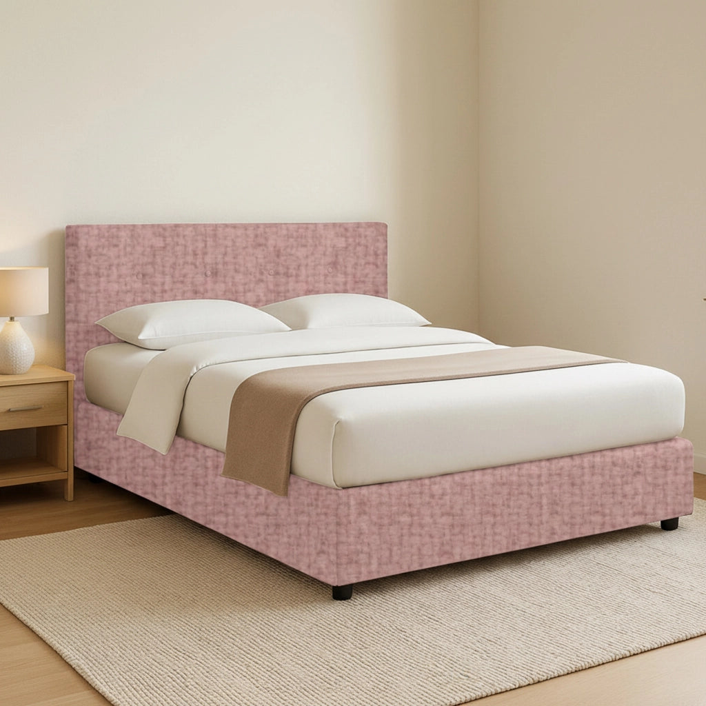 Preston, Letto Matrimoniale Sfoderabile Made in Italy, Rosa