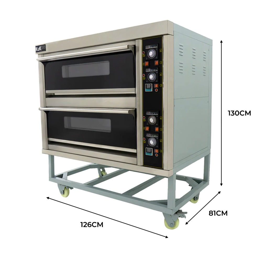 Forno Pizza Professionale Doppia Camera 400°C + Pala 12 Pizze