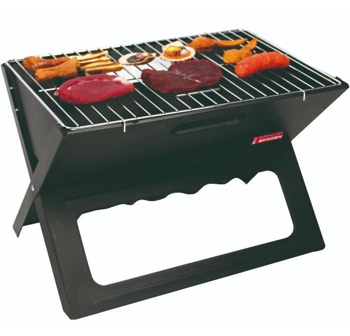 Sandrigarden SG 44-29 Barbecue da Tavolo a Carbone Griglia Cromata Area Cottura 44x29 cm colore Nero