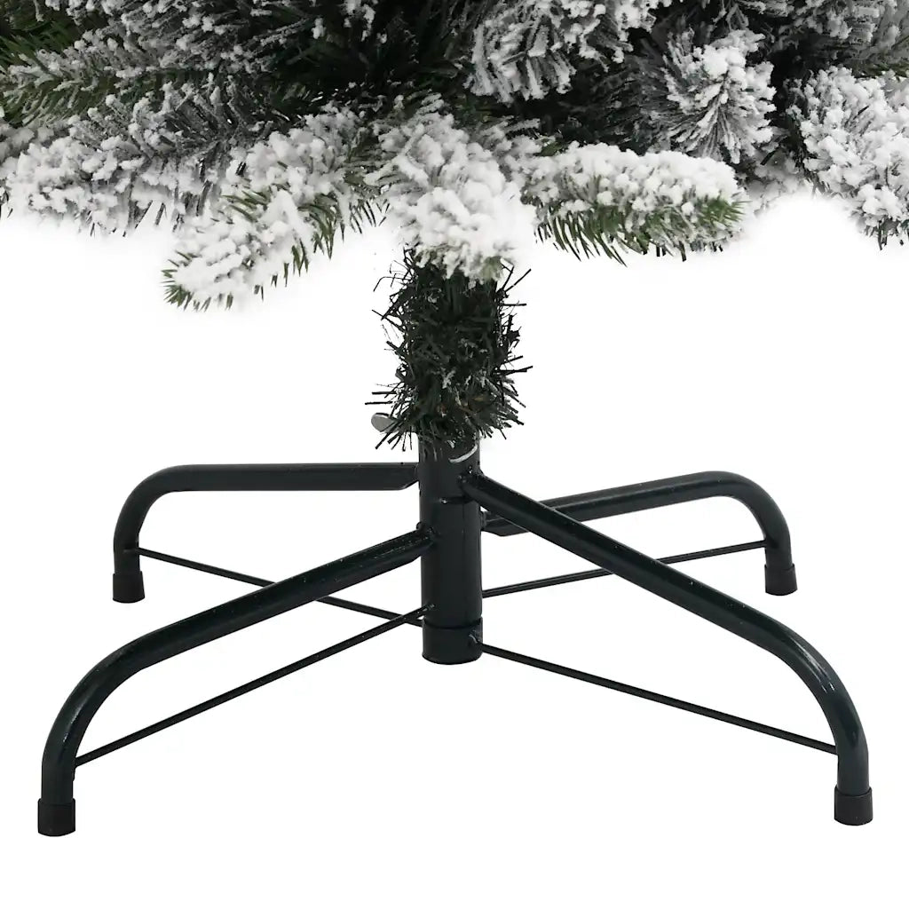 Albero Natale Artificiale Sottile Neve Floccata-Albero Natalizio 240 cm PVC e PE