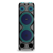 Cassa amplificata portatile 1800W PMPO, 150W RMS, Bluetooth TWS, LED RGB multicolore, karaoke microfono incluso - SOGO