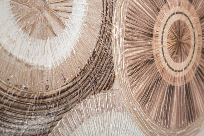 Dipinto su Tela Circly con Inserti 2 50x3,2x100 cm in Legno e Tessuto