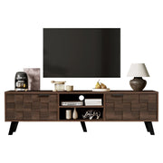 Mobile TV con 2 Ante e 2 Ripiani Aperti ¨C Xylo ¨C Legno Scuro 160x35x45 cm