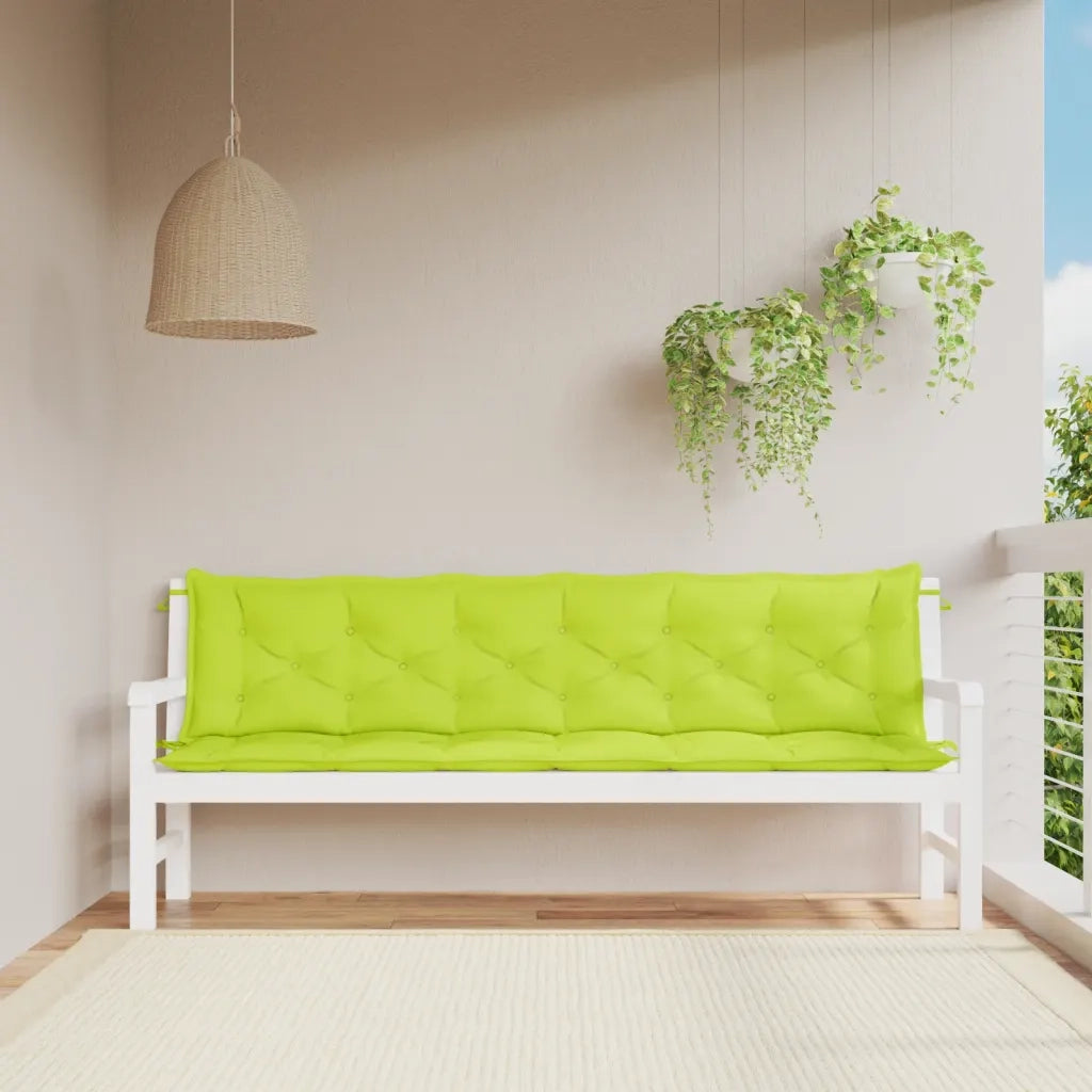 Cuscini per Panca 2 pz | Cuscini per sedie Verde Intenso 200x50x7 cm Tessuto Oxford