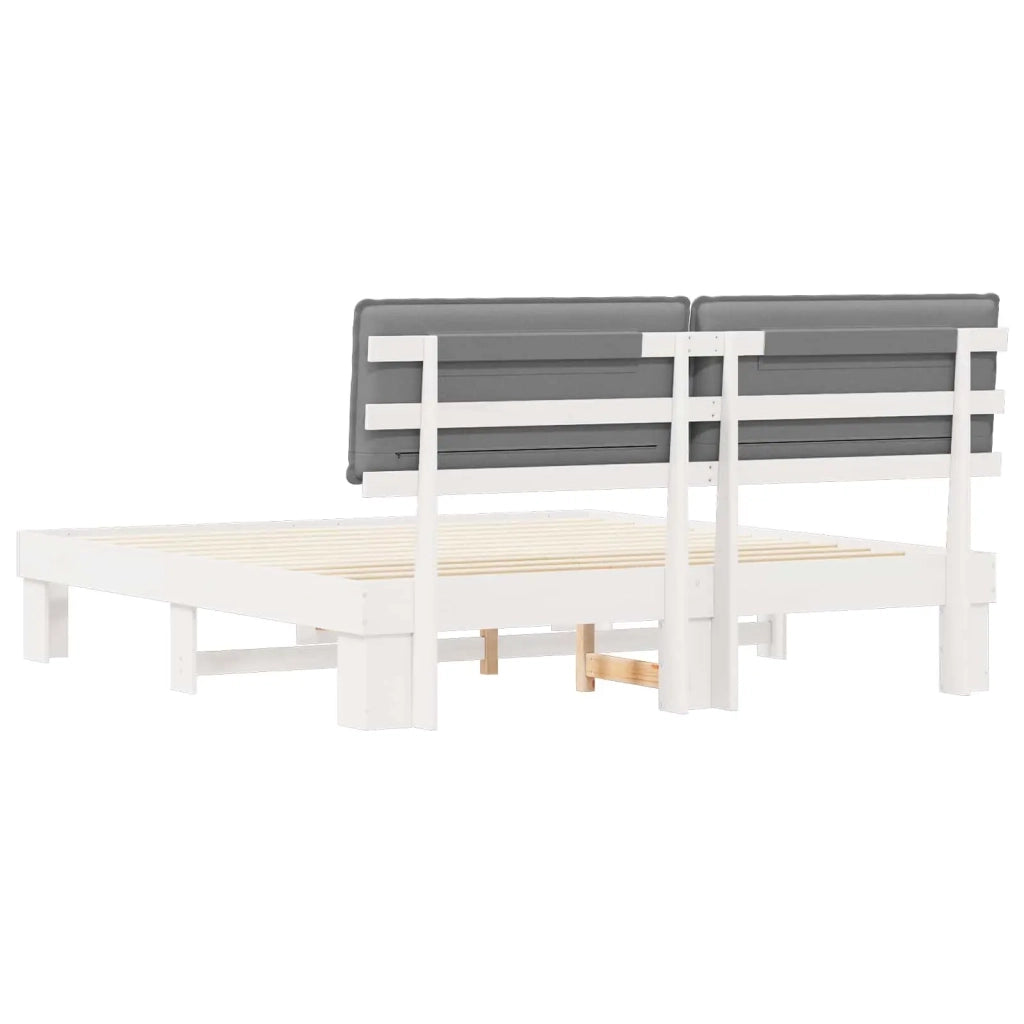 Letto con Testiera Rivestita Grigio chiaro 180 x 200 cm